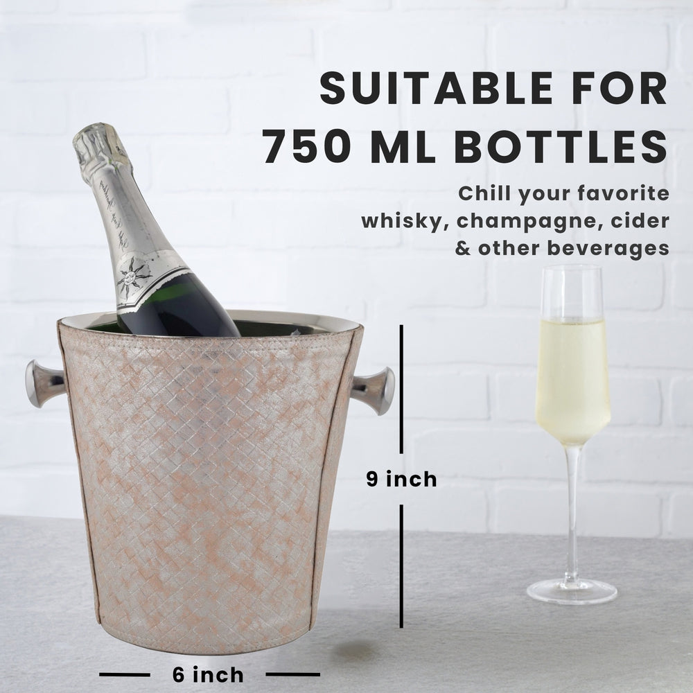 Champagne Bucket - Pink Leather