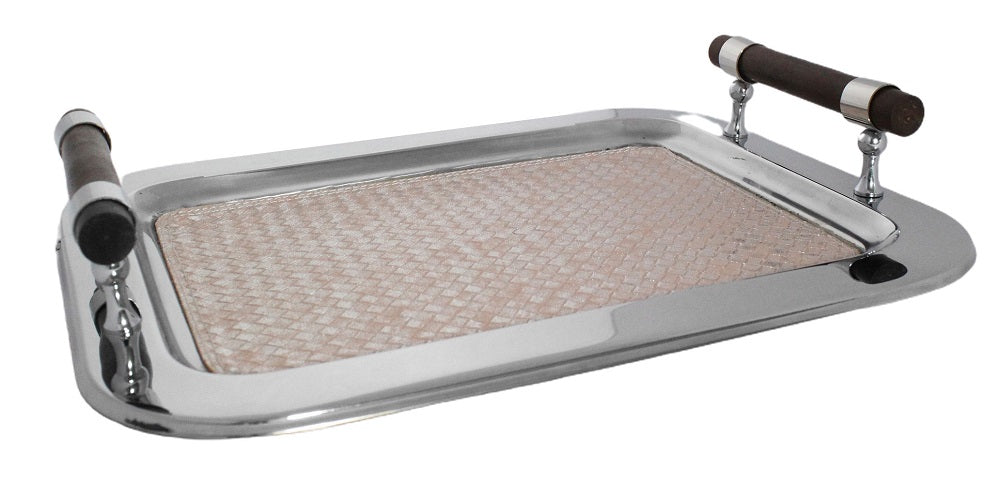 Rectangular Tray - Pink Leather