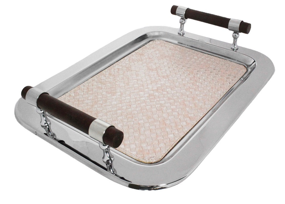Rectangular Tray - Pink Leather