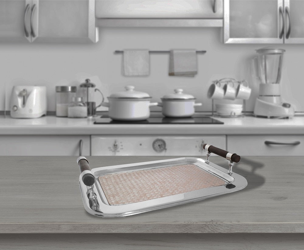 Rectangular Tray - Pink Leather