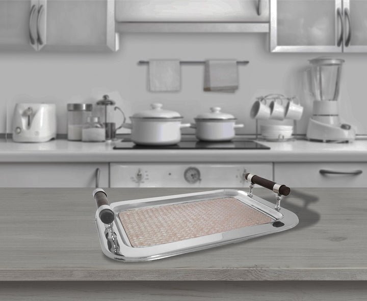 Rectangular Tray - Pink Leather