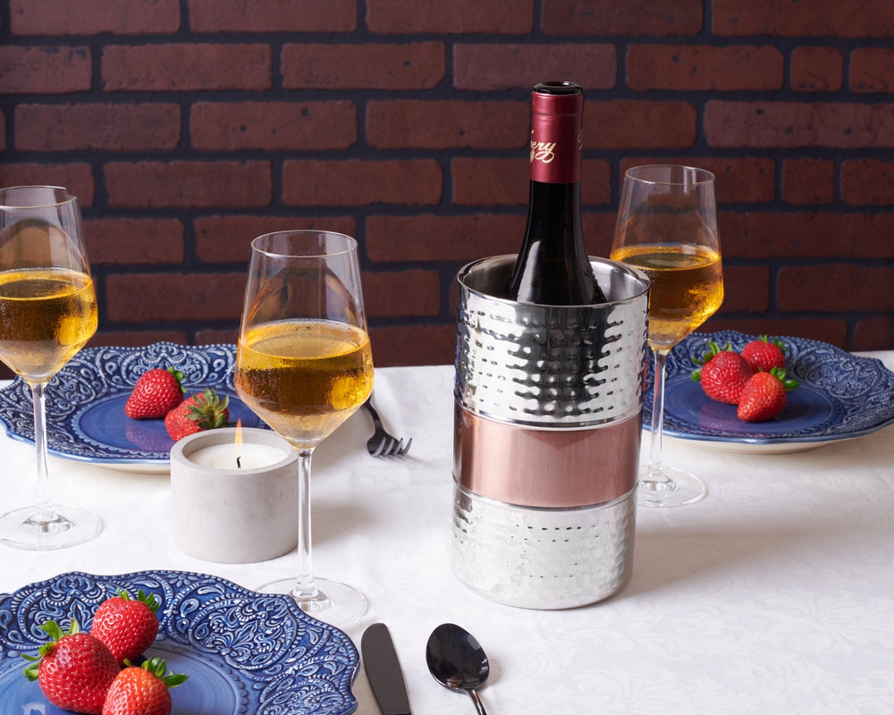 Wine Cooler - Hammered Copper & Shiny
