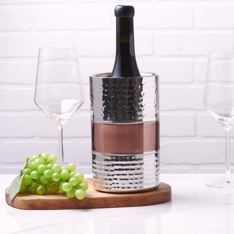 Wine Cooler - Hammered Copper & Shiny