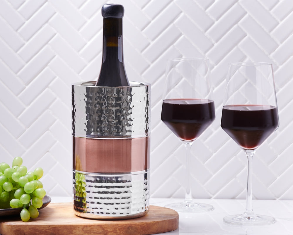 Wine Cooler - Hammered Copper & Shiny