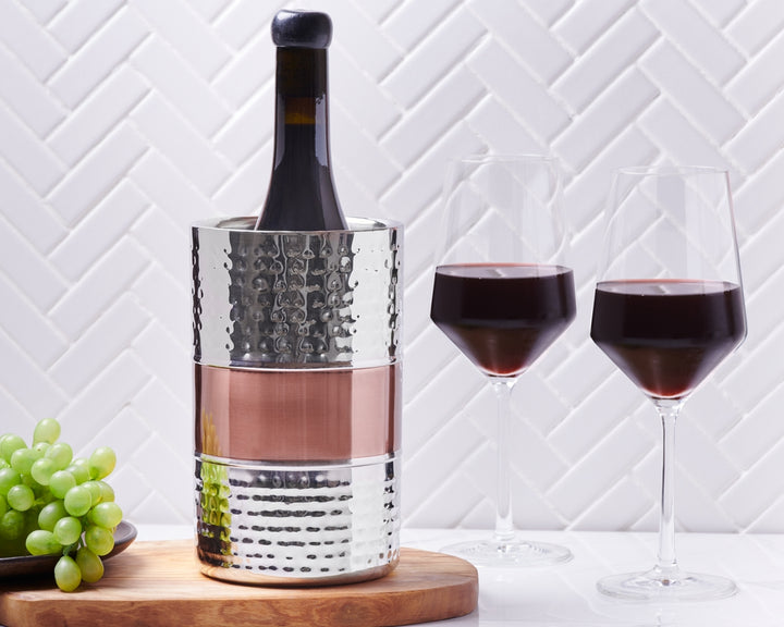 Wine Cooler - Hammered Copper & Shiny