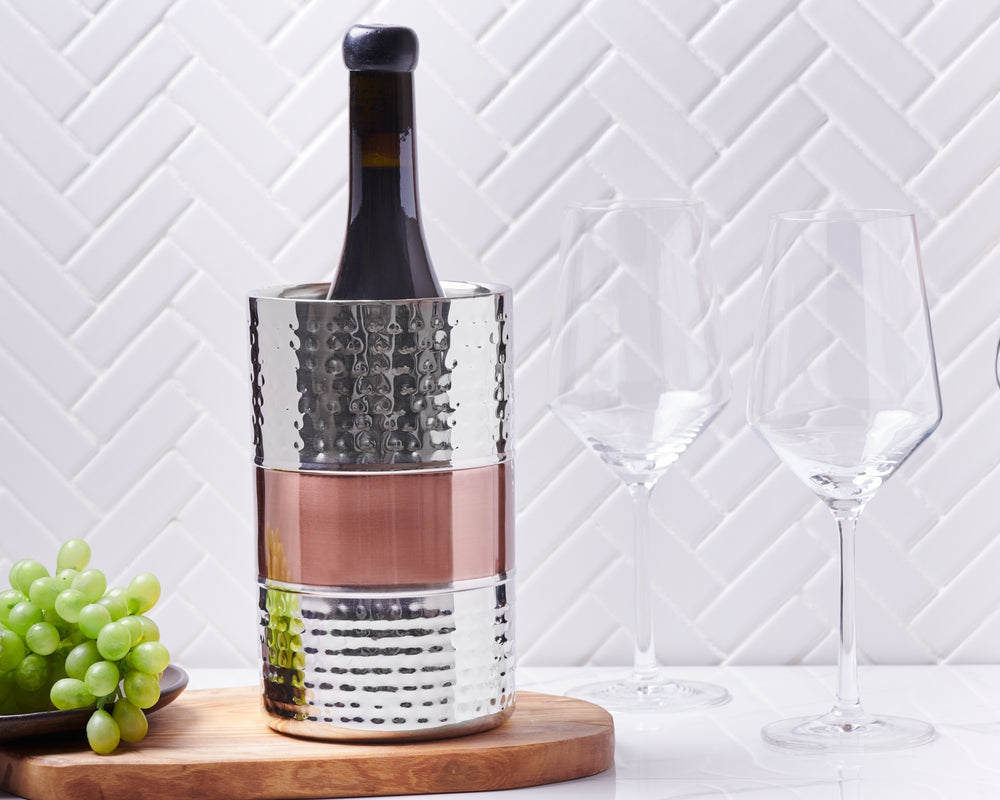 Wine Cooler - Hammered Copper & Shiny