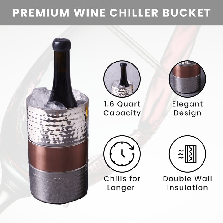 Wine Cooler - Hammered Copper & Shiny