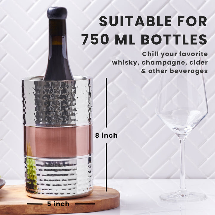 Wine Cooler - Hammered Copper & Shiny