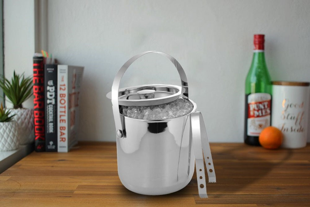 Ice Bucket & Tong - Plain & Shiny