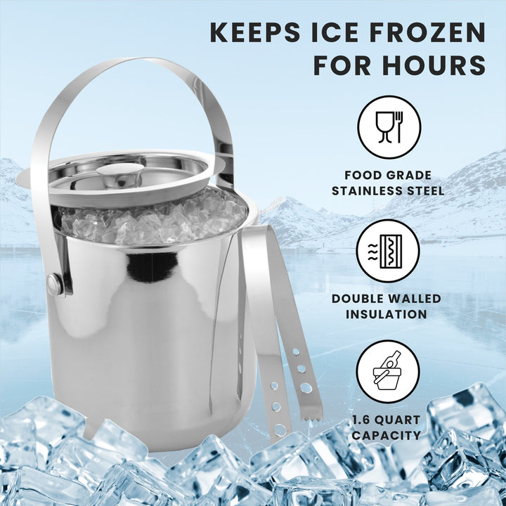 Ice Bucket & Tong - Plain & Shiny