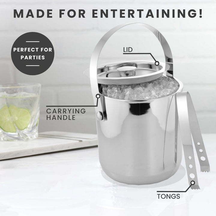 Ice Bucket & Tong - Plain & Shiny