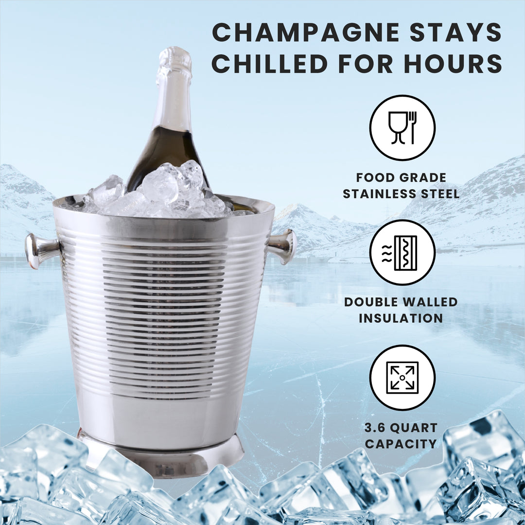 Champagne Bucket - Ribbed & Shiny