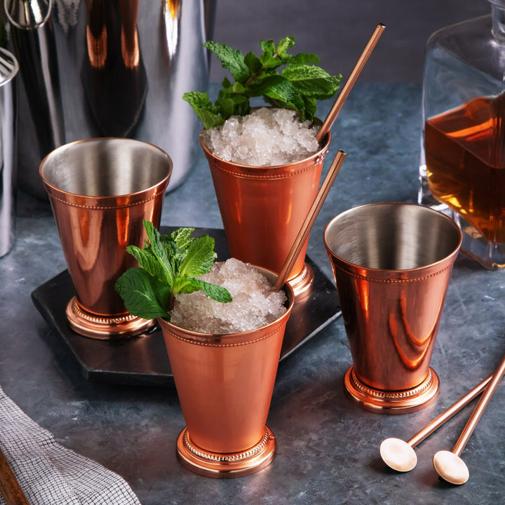 8 Piece Mint Julep Copper Cups Set
