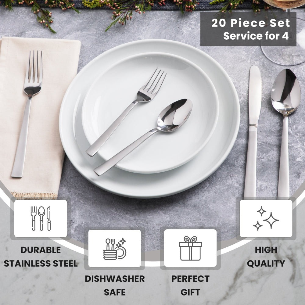 Silverware Set - Lotus - 20 Pieces