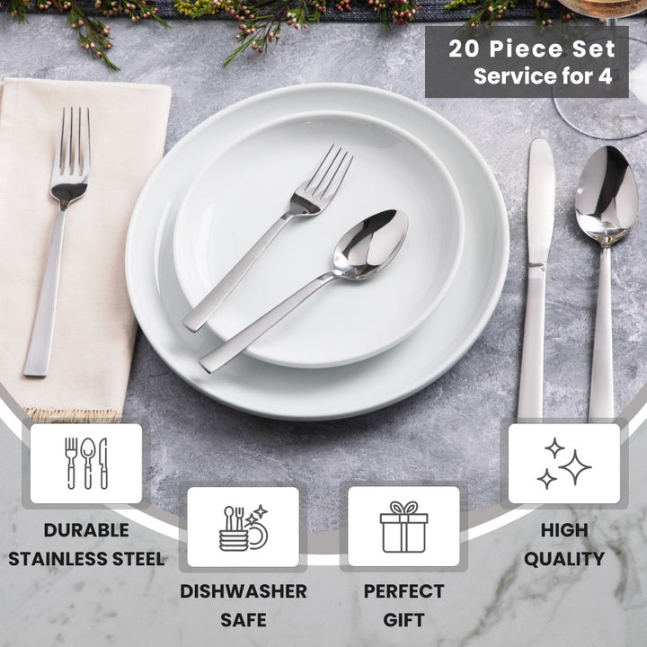 Silverware Set - Lotus - 20 Pieces
