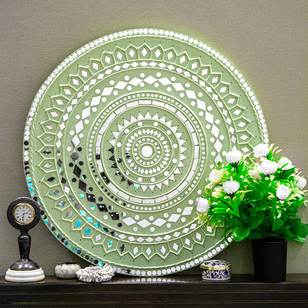 Handmade Lippan Art Mirror Home Decor - view 8