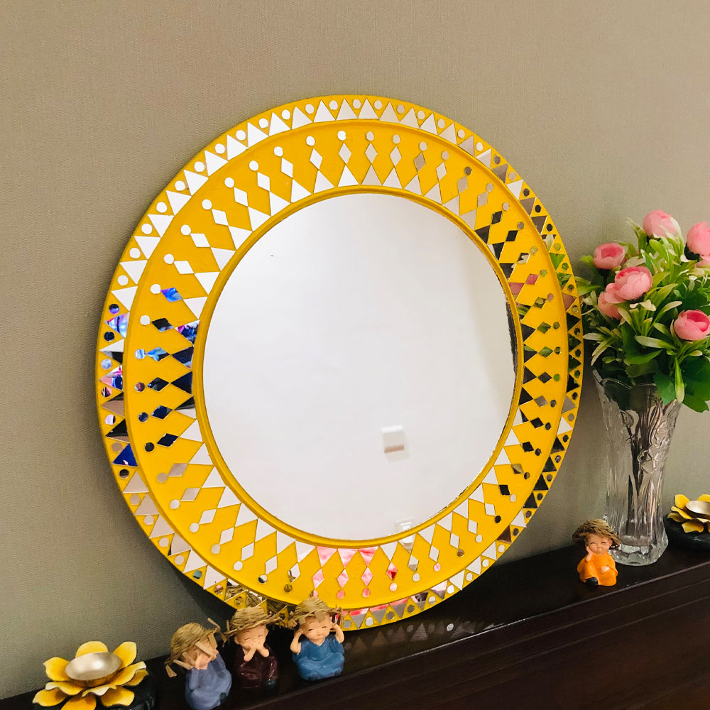 Handmade Lippan Art Mirror Home Decor