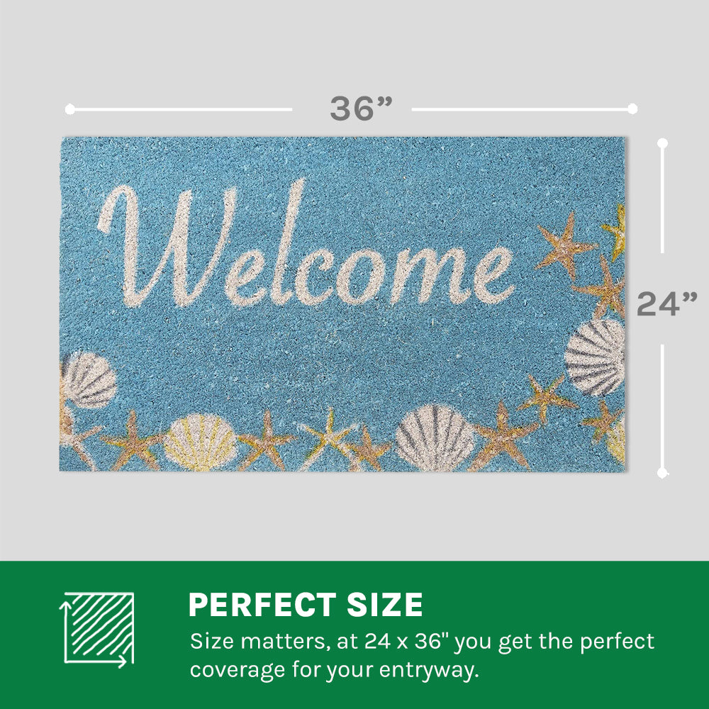Seaside Shells Coco Coir Doormat