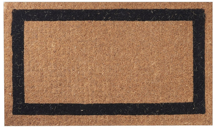 Classic Black Border Handwoven Coir Welcome Doormat
