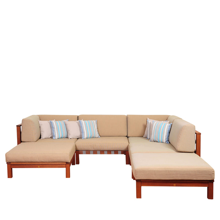 Derbyshire 6 Piece Eucalyptus Sectional Conversation Set