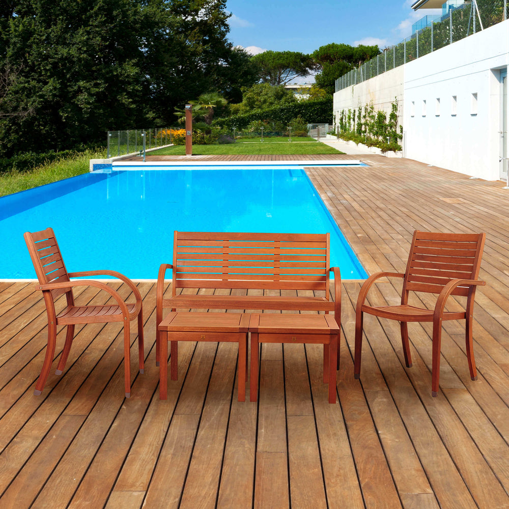 Arizona 5 PC Eucalyptus Patio Seating Conversation Set