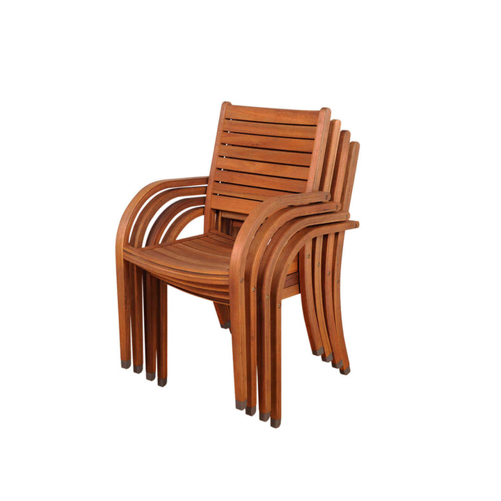 Arizona 5 Piece Eucalyptus Patio Seating Conversation Set - Chairs