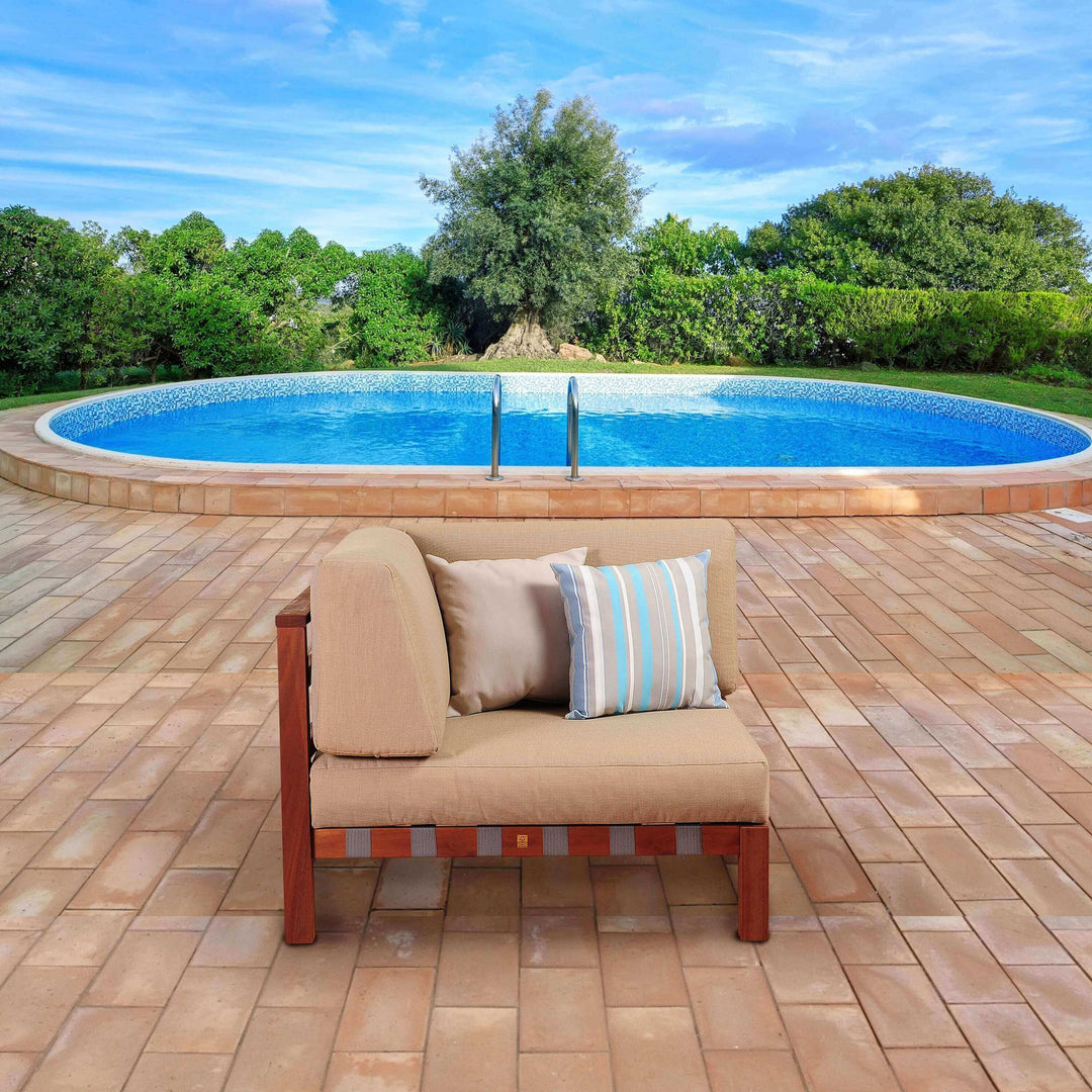 Derbyshire 8 Piece Eucalyptus Sectional Conversation Set