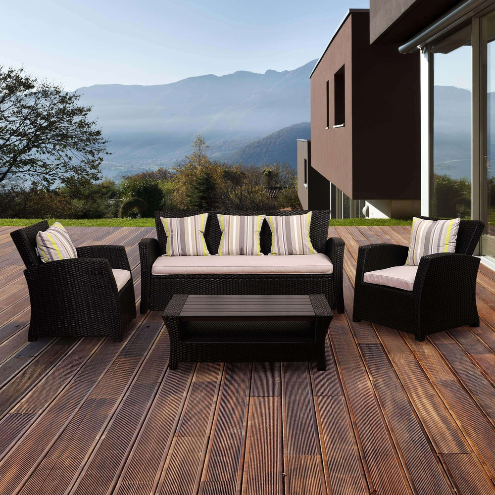 wicker patio conversation set