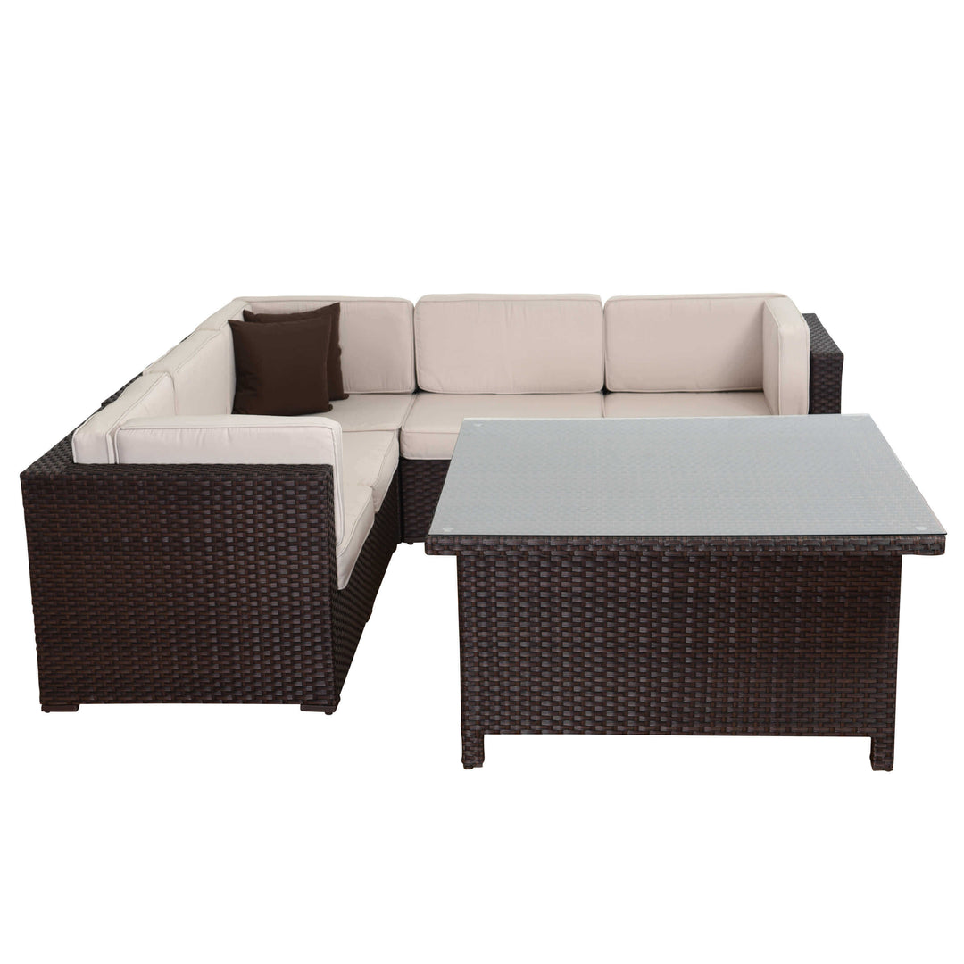 Bellagio Brown 7 Piece Patio Conversation Set