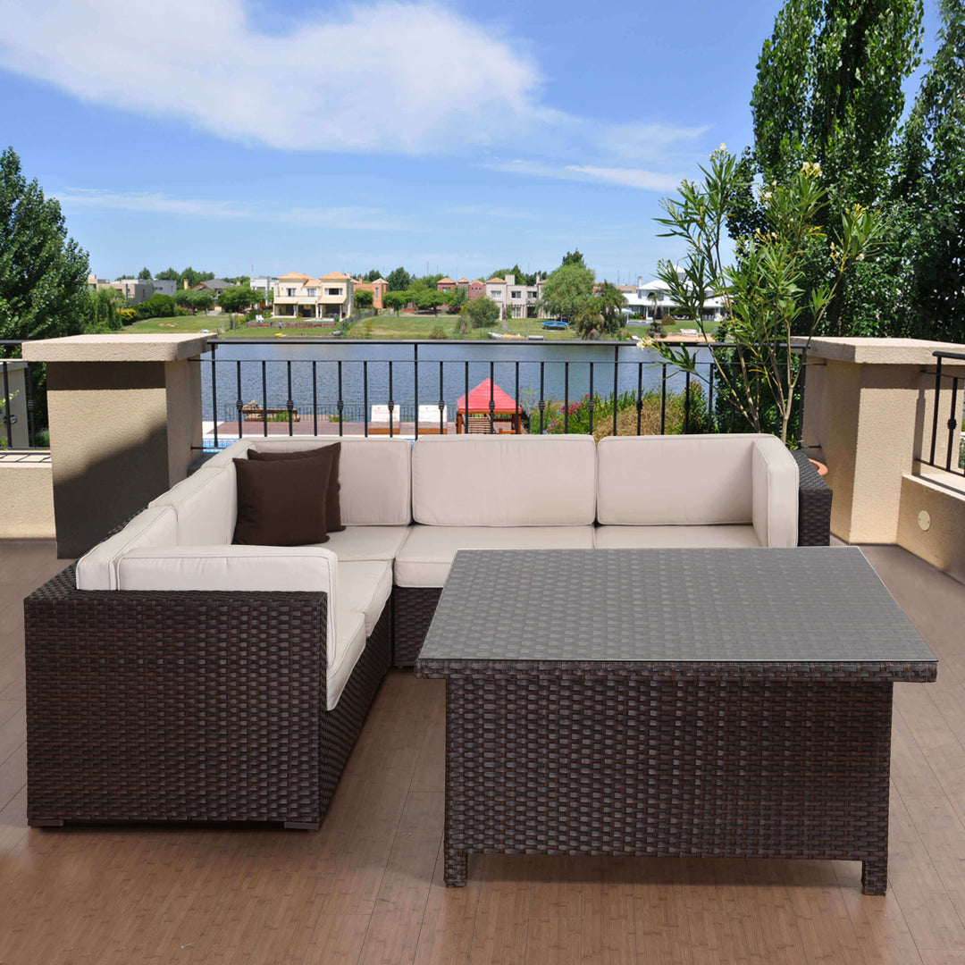 Bellagio Brown 7 Piece Patio Conversation Set