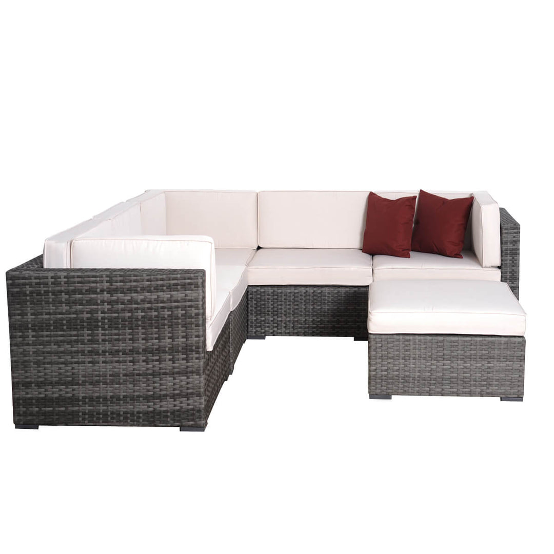 Bellagio Grey 6 Piece Wicker Patio Conversation Set