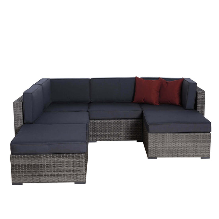 Clermont Grey 6 Piece Wicker Patio Conversation Set