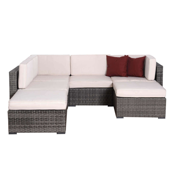 Clermont 6 Piece Grey Wicker Seating Set