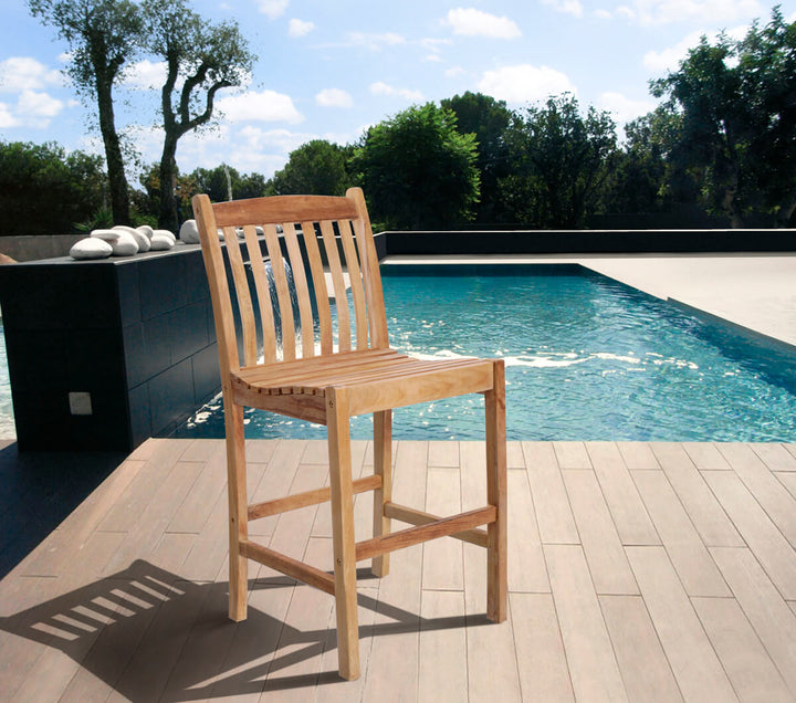 Eden Wooden Barstool 2 Piece Teak Barstool Set