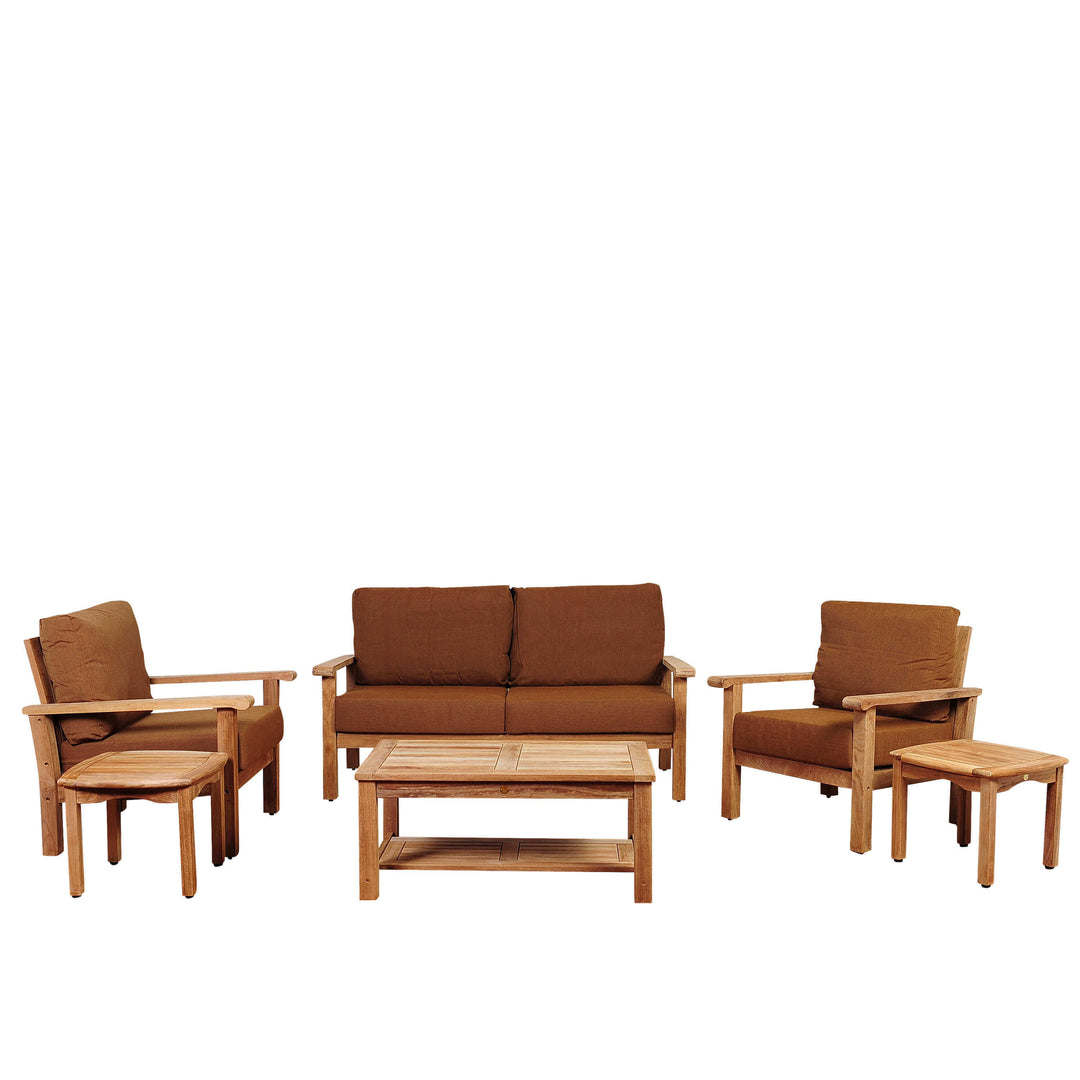Gilli 6 Piece Teak Patio Conversation Set