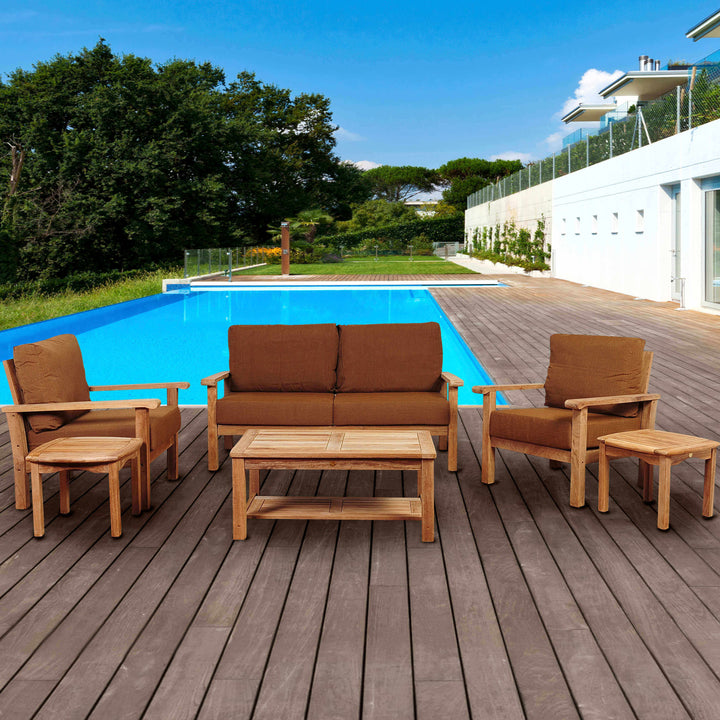 Gilli 6 Piece Teak Patio Conversation Set