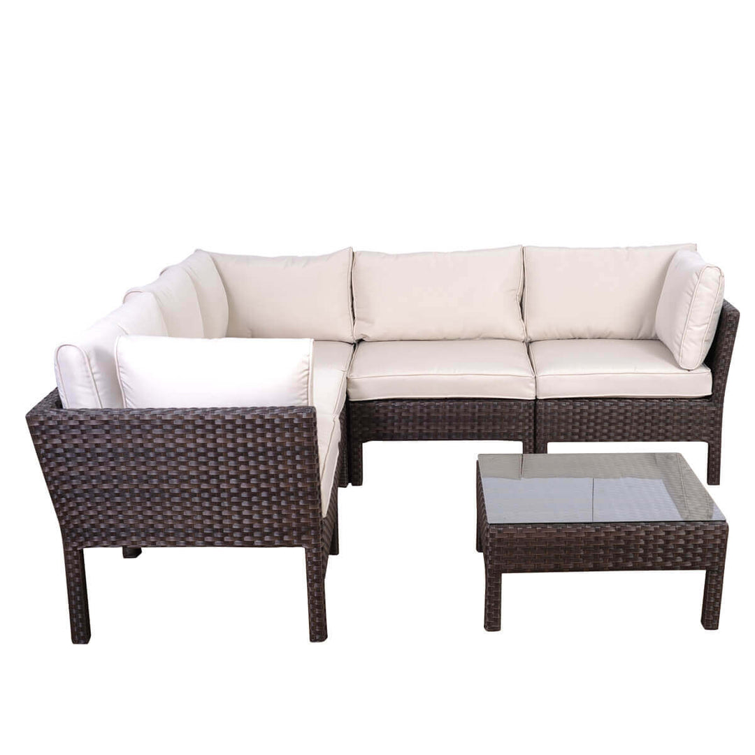 Infinity Dark Brown 6 Piece Wicker Patio Conversation Set