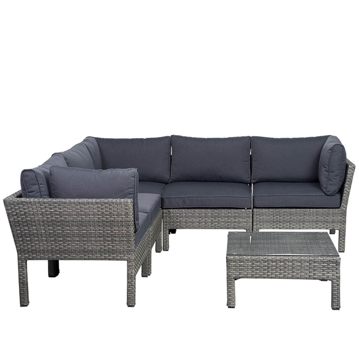 Infinity Grey 6 Piece Wicker Patio Conversation Set
