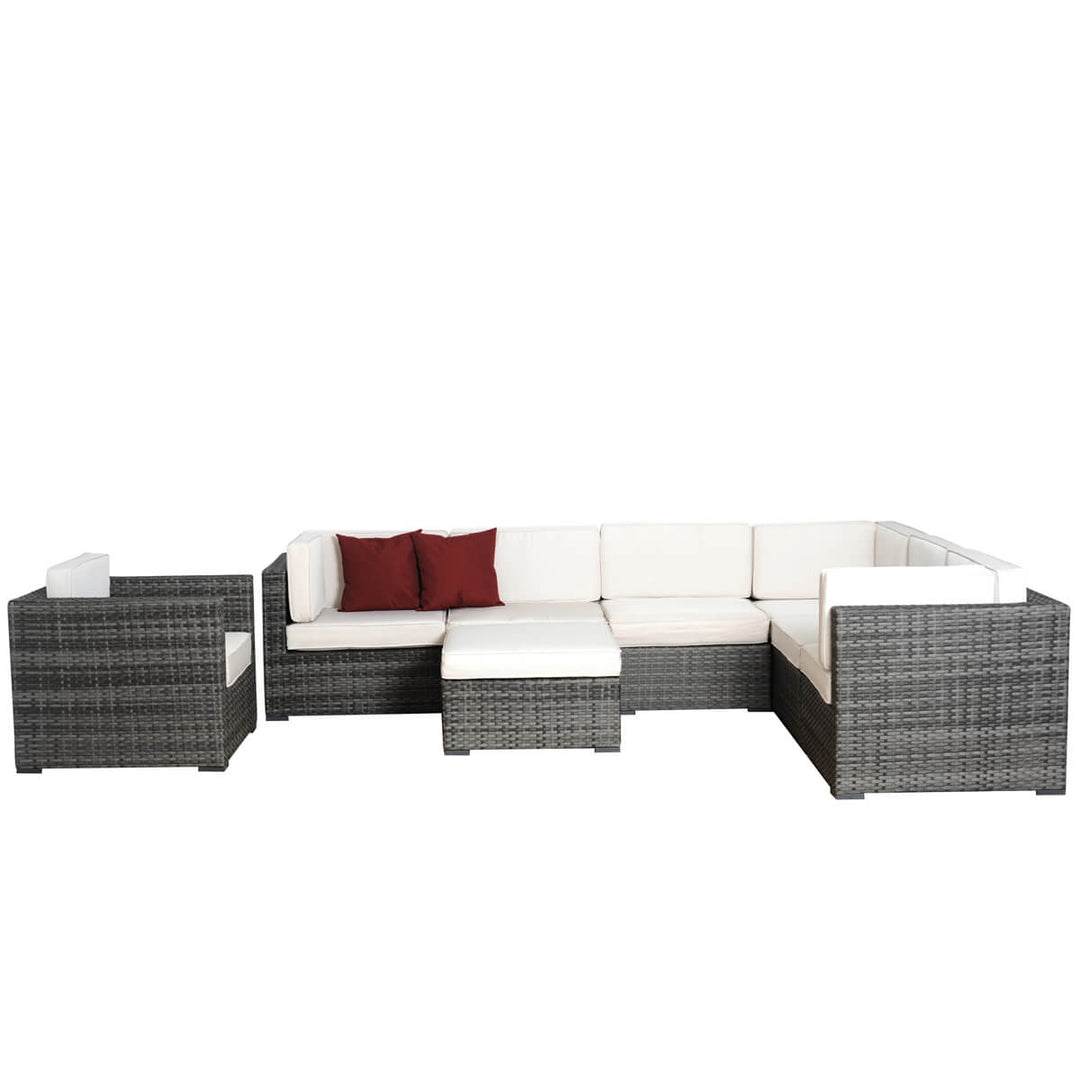 Marseille Grey 8 Piece Wicker Patio Set