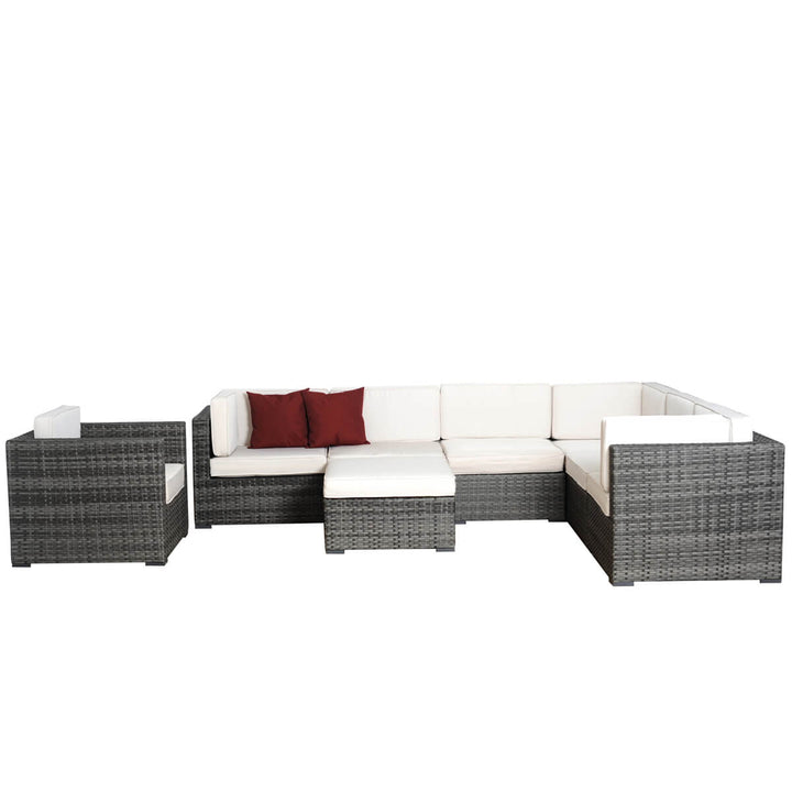 Marseille Grey 8 Piece Wicker Patio Set