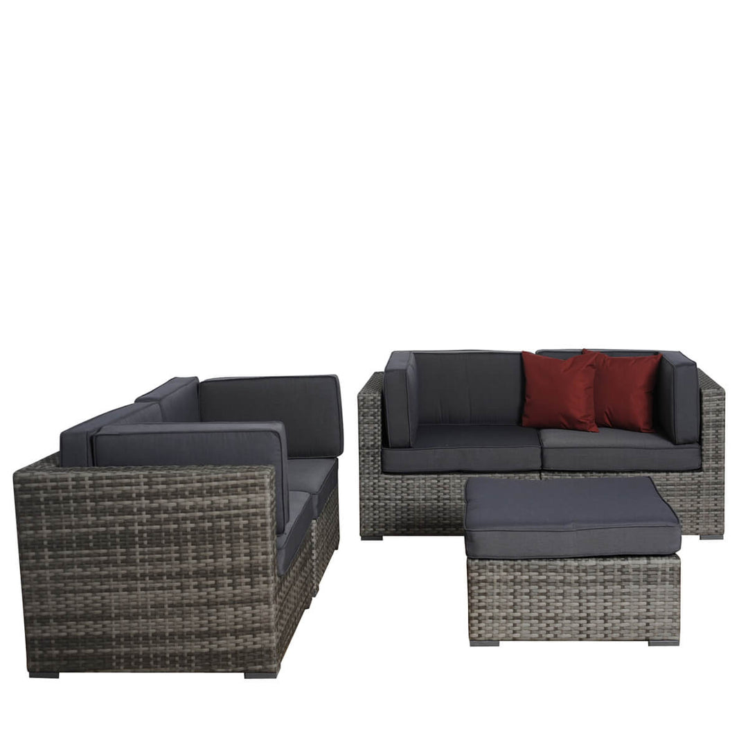 Grey 5 Piece Wicker Patio Set