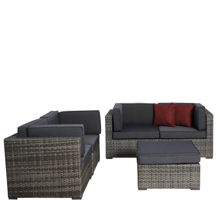 Grey 5 Piece Wicker Patio Set