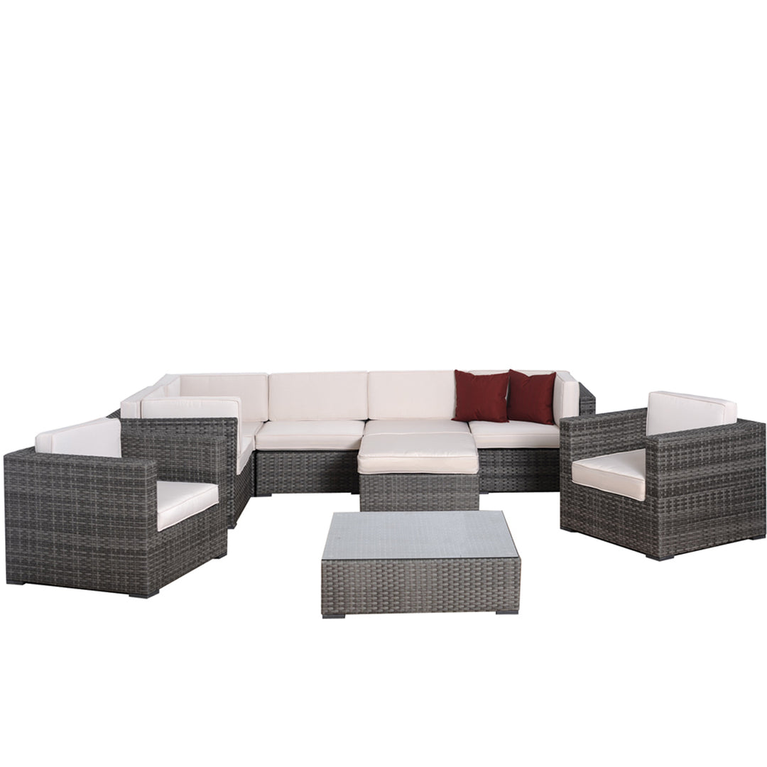 Southampton Grey 9 Piece Wicker Patio Set