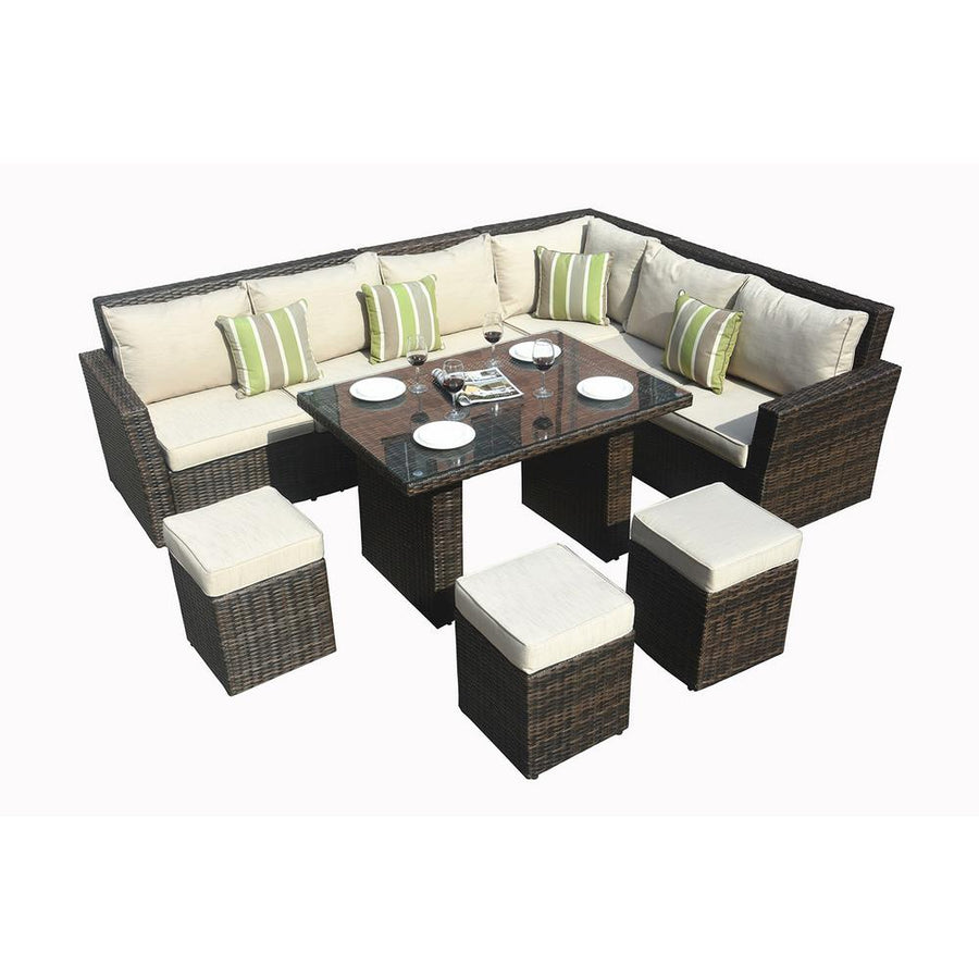 8 Piece Outdoor Patio Furniture Conversation set