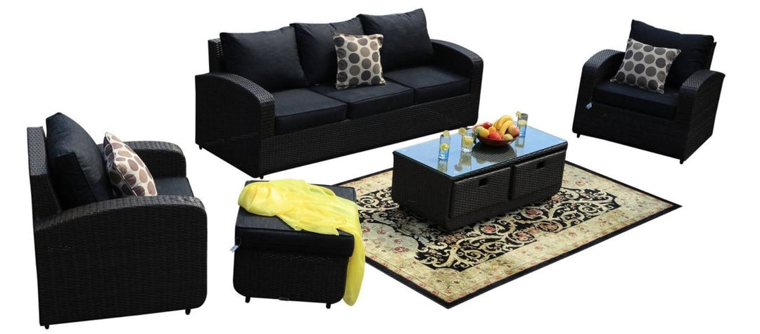 5 Piece Outdoor Patio Furniture Conversation Set