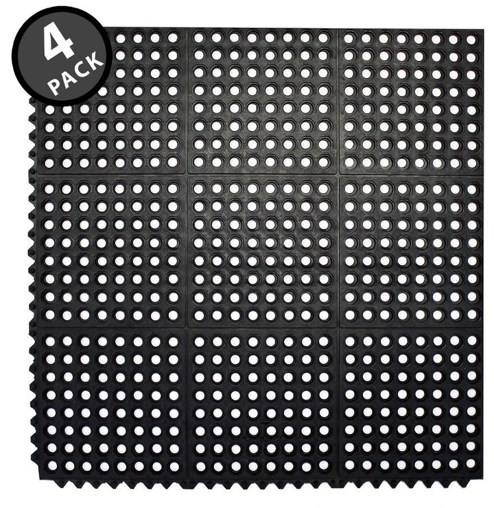Interlocking Link Rubber Floor Mat - Select Size: 1 Pack, 4 Pack