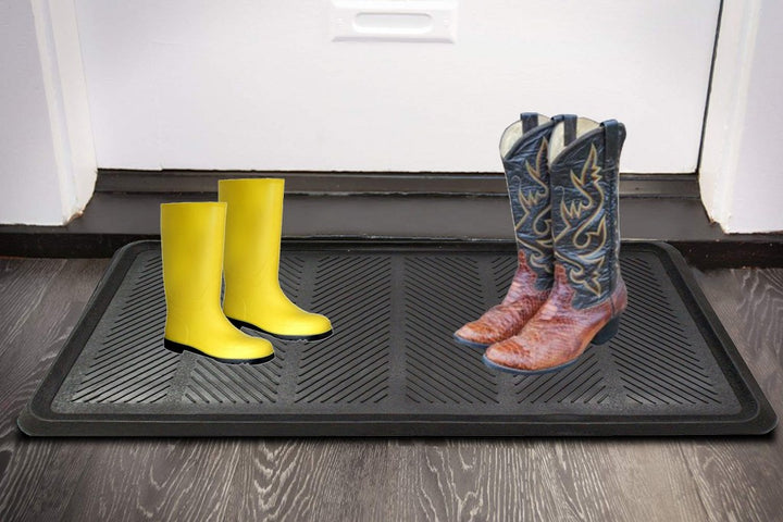 Chevron Rubber Boot Tray All Purpose Floor Tray (2 Pack)