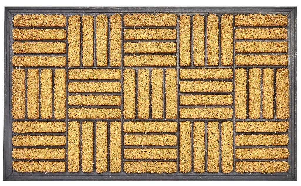 Criss Cross Rubber Backing Coir Welcome Doormat