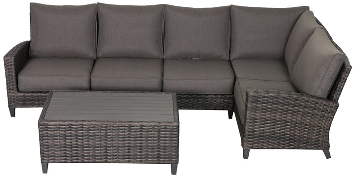 Barbados 5-Piece Outdoor Patio Furniture Sectional Coffee Table Set