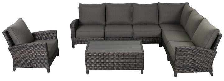 Barbados 6-Piece Outdoor Patio Furniture Sectional and Club Chair Set